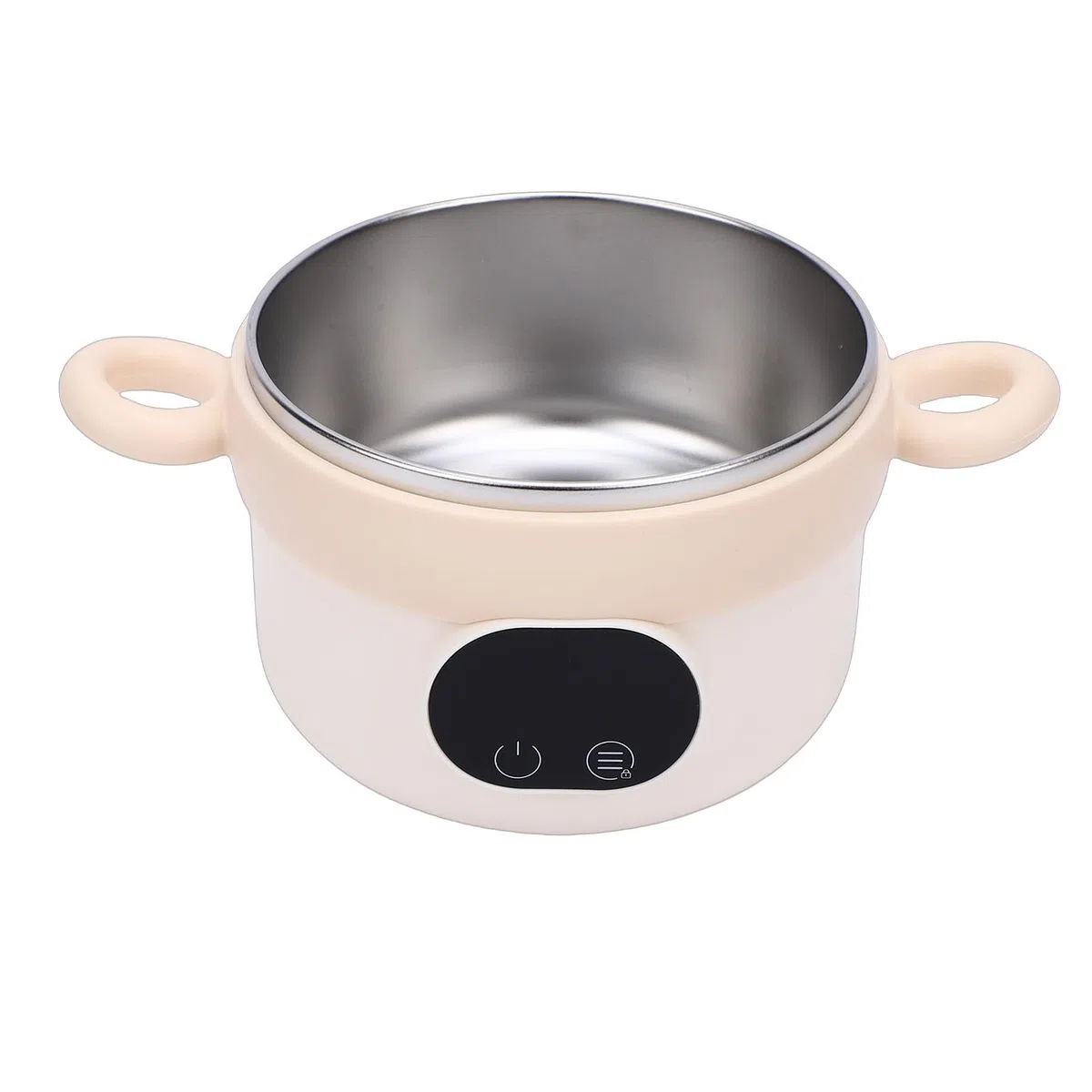 Ejoyous Ciotola per Alimenti Intelligente, Acciaio Inossidabile 304, Riscaldamento Rapido, capacità 470 Ml, Perfetta per Neonati e Bambini Piccoli (Color crema)