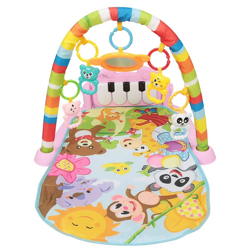 HUOLE 5 in 1 Baby Gyms Play Mats con Giocattoli Colorati e Musica Deluxe Gym, Baby Play Mat Ottimo per Imparare e Giocare Durante Il Tempo Sveglio, Baby Playmat Activity Play Gym per 0-36