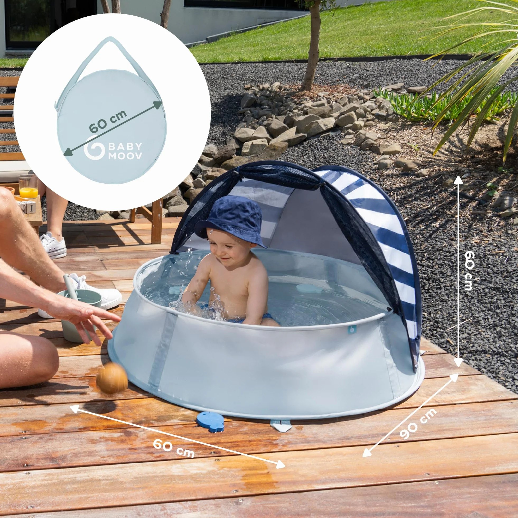Babymoov Aquani Box Giochi & Piscina anti-UV SPF 50+ Marinière