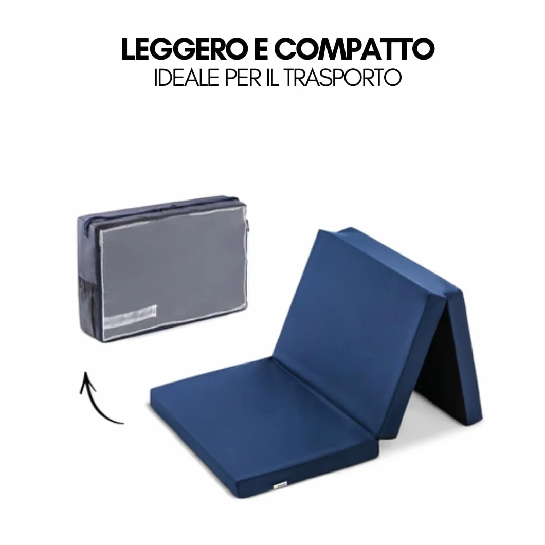 hauck Sleeper Materassino da Viaggio Pieghevole 120 x 60 x 5 cm, Navy | Con borsa di trasporto, compatibili con vari lettini da viaggio hauck come Sleep N Easyfold o Dream N Play Plus