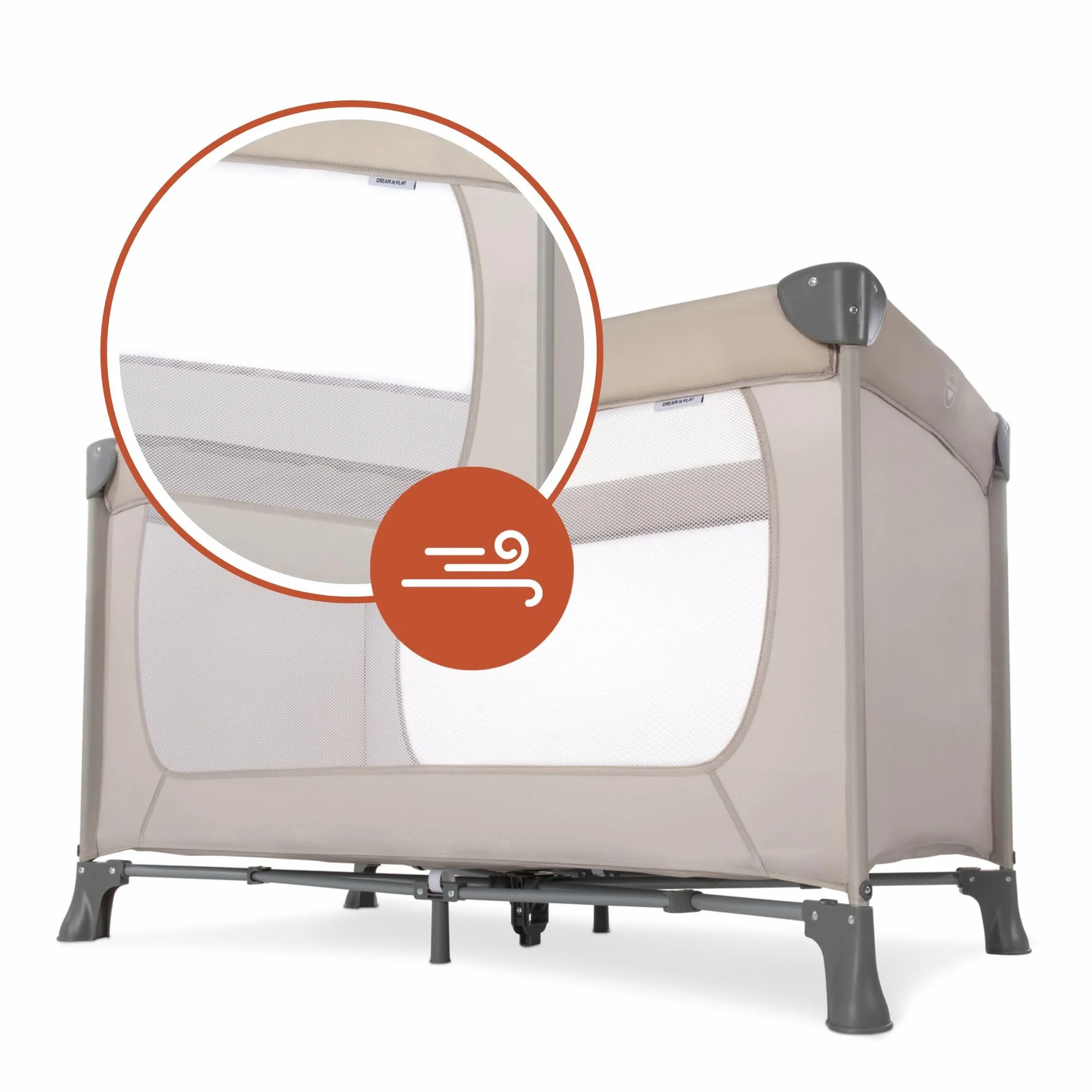 Hauck Lettino da Viaggio Dream N Play Culla Neonato 15kg Letto Pieghevole 60x120cm Beige