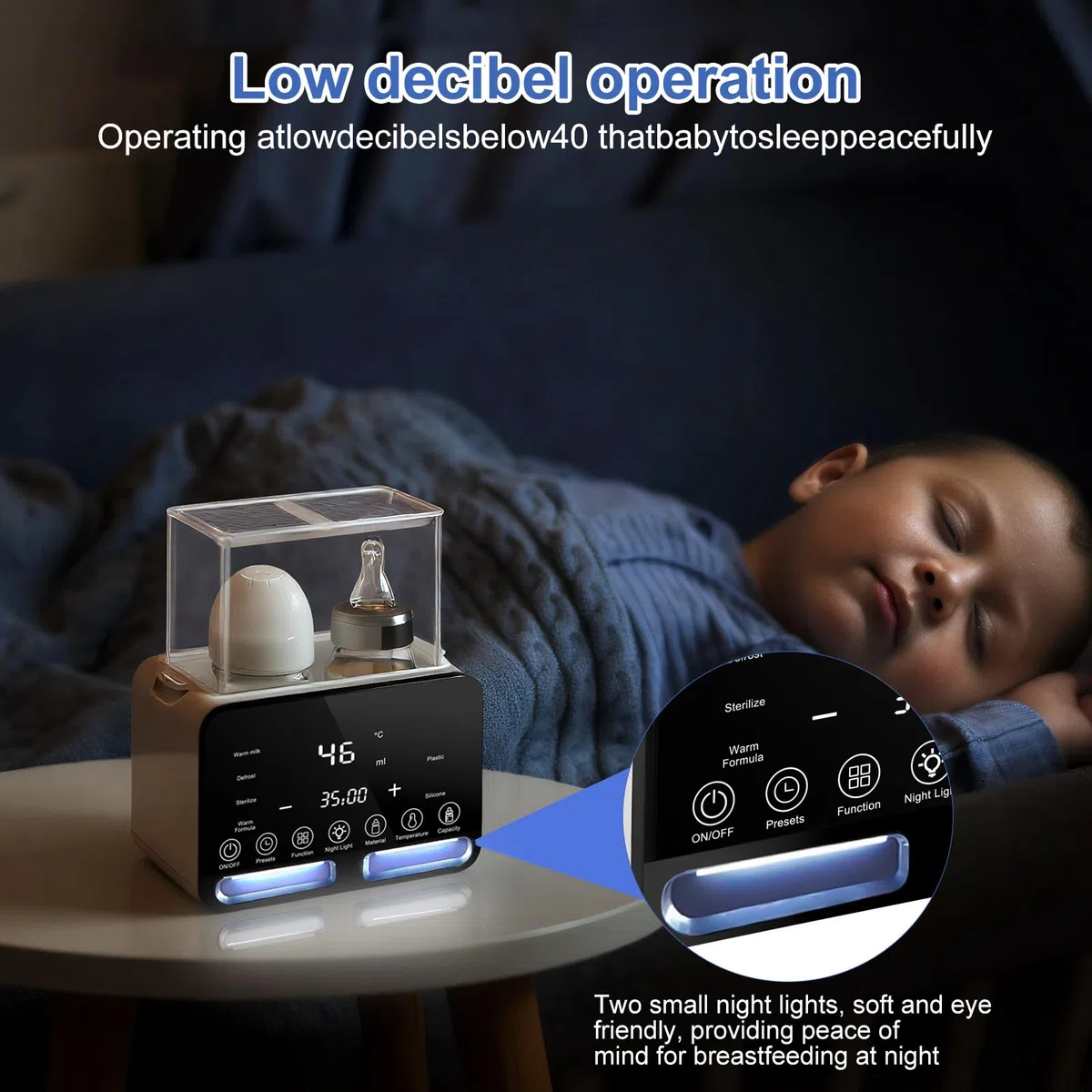 Scaldabiberon e Sterilizzatore 9-in-1, Biberon Sterilizzatore senza BPA, Riscaldamento Rapido del Latte Materno, Scongelare, Scaldabaschette per Bambini con Display LCD, Multifunzione