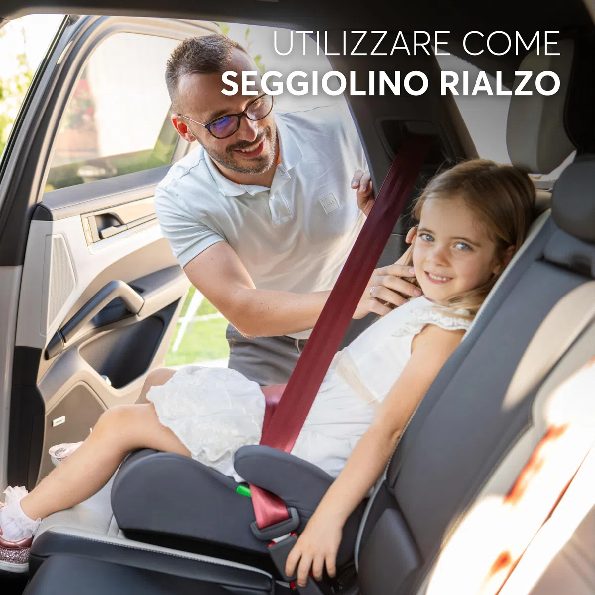 KikkaBoo Seggiolino Auto 15-36 kg i-AID, Gruppo 2/3, i-Size 100-150 cm, da 3,5 a 12 Anni, Poggiatesta Regolabile 13 Posizioni, Grigio