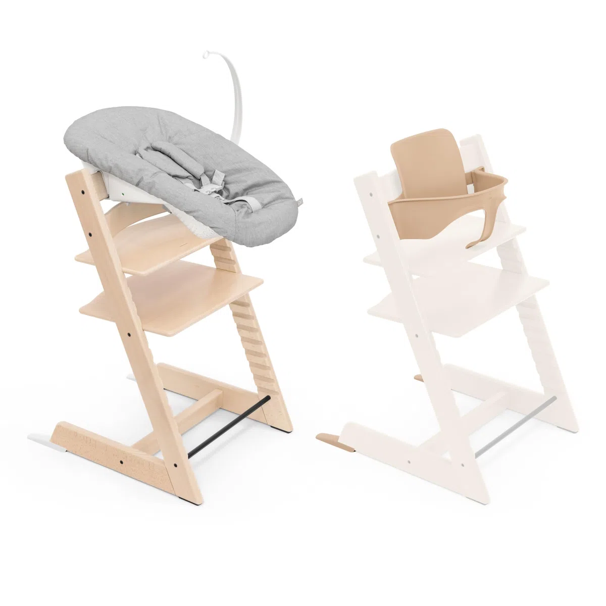 Seggiolone Tripp Trapp di Stokke, Natural (Include Sedia + Baby Set 2) con Newborn Set - Design Sicuro, Regolabile, Ergonomico