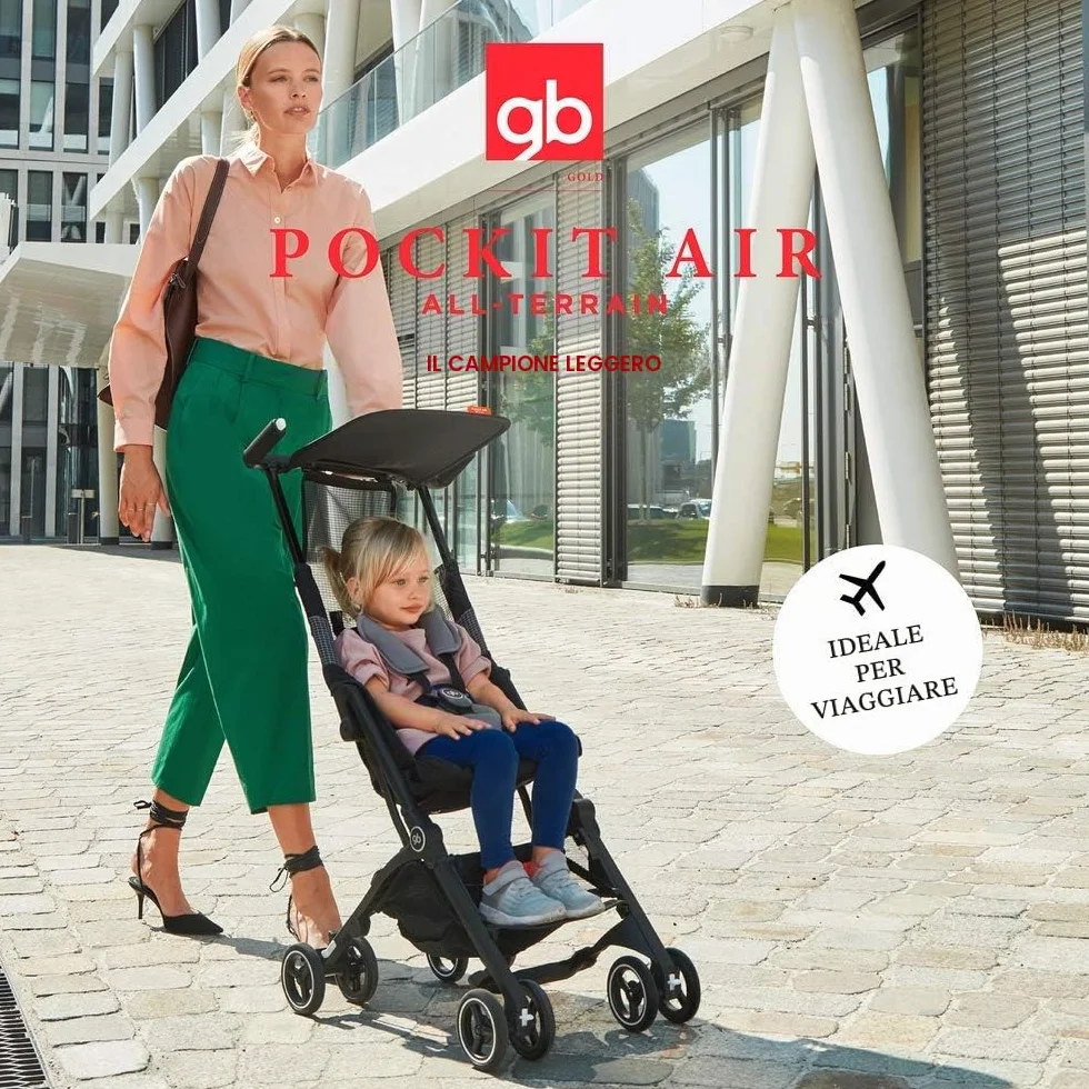 Gold Passeggino Pockit+ Air All Terrain, Ultracompatto, 0-22 kg, Velvet Black
