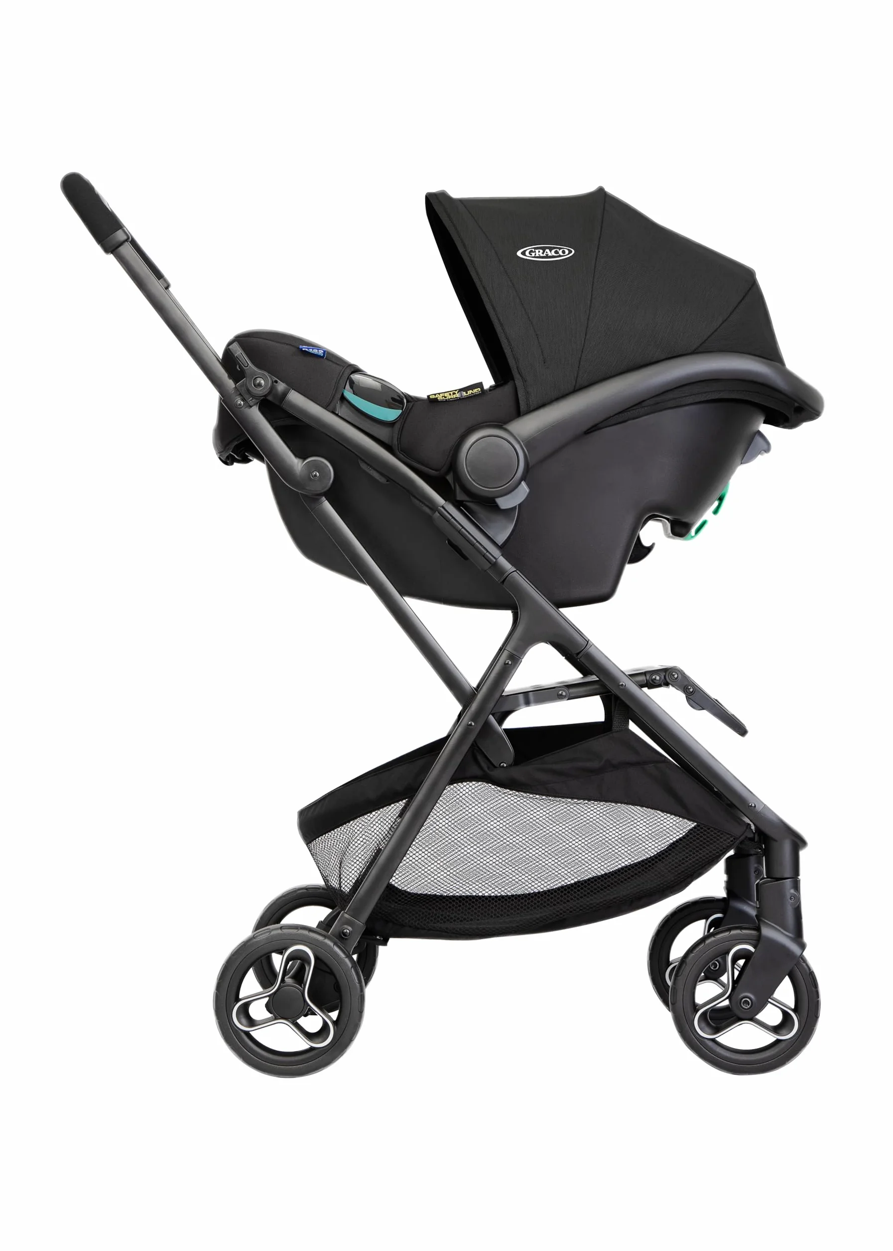 Graco MYAVO TRIO Passeggino leggero chiusura veloce 0-22 kg seggiolino auto neonati 40-75 cm navicella 9 kg Midnight