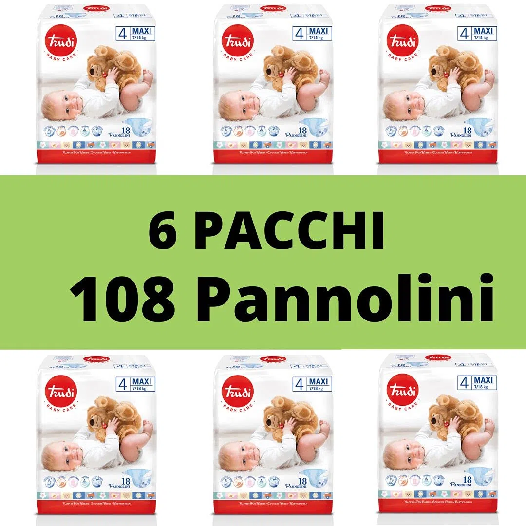 Pannolini Trudi Baby Care Maxi 7/18 Kg • 18 Pannolini CONFEZIONE 6 PZ