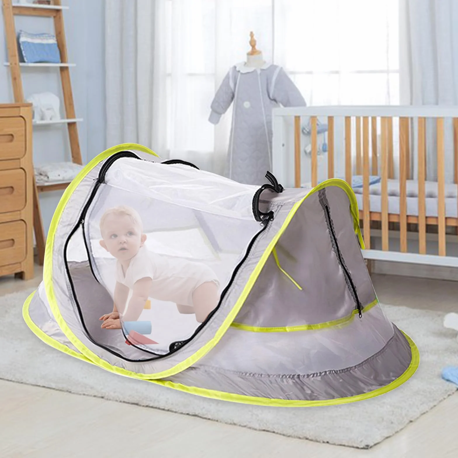 Tenda da spiaggia per bambini, portatile, ultraleggera, da spiaggia pop-up, per esterni, protezione solare UV50+, per neonati, per campeggio, escursioni, barbecue