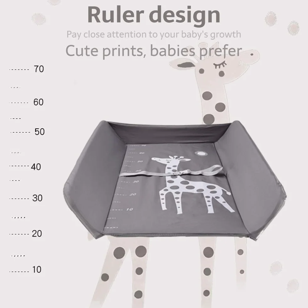 Sarah Baby fasciatoio pieghevole portatile con cintura di sicurezza e scomparti grigio