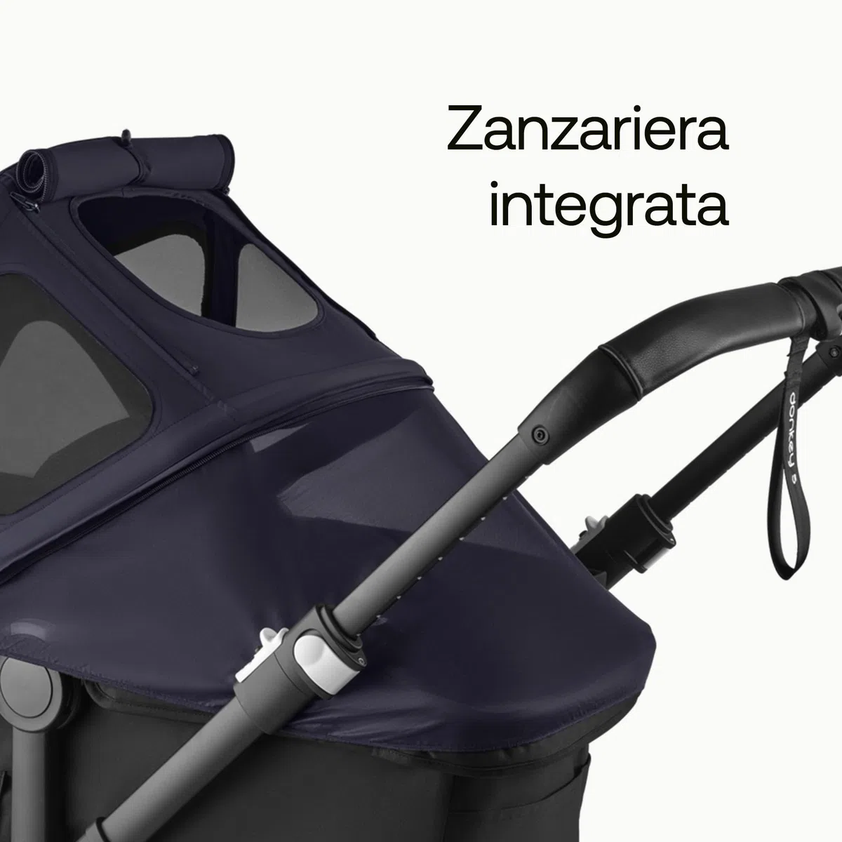 Bugaboo Donkey Cappottina Breezy, Estensibile per una maggiore copertura e una Protezione Solare ottimale, Resistente all'Acqua, Compatibile Con Tutti i Passeggini Donkey, Deep Indigo