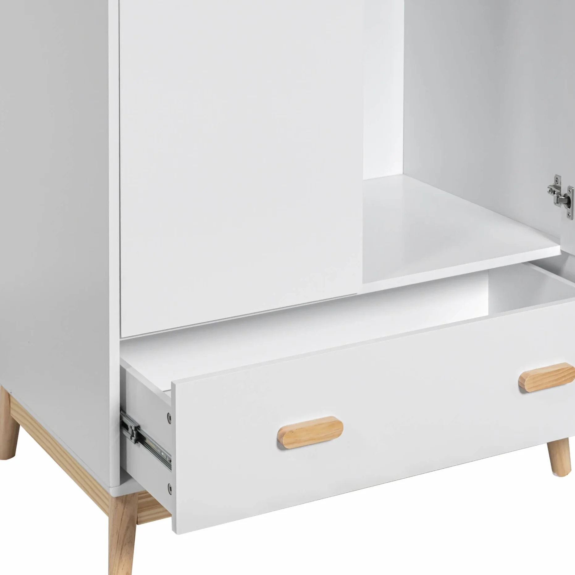 Rebecca Mobili Guardaroba per Bambini Armadio Cameretta Bianco Marrone MDF Pino 175x80x55 cm