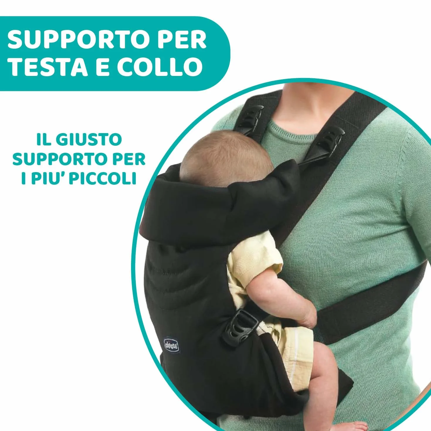 Chicco Easyfit Marsupio Neonati Ergonomico per Bebè e Bambini dalla Nascita a 9 Kg, Porta Bebè Semplice e Intuitivo da Indossare, Fronte Mamma e Fronte Strada, Supporto per Testa e Collo, Nero