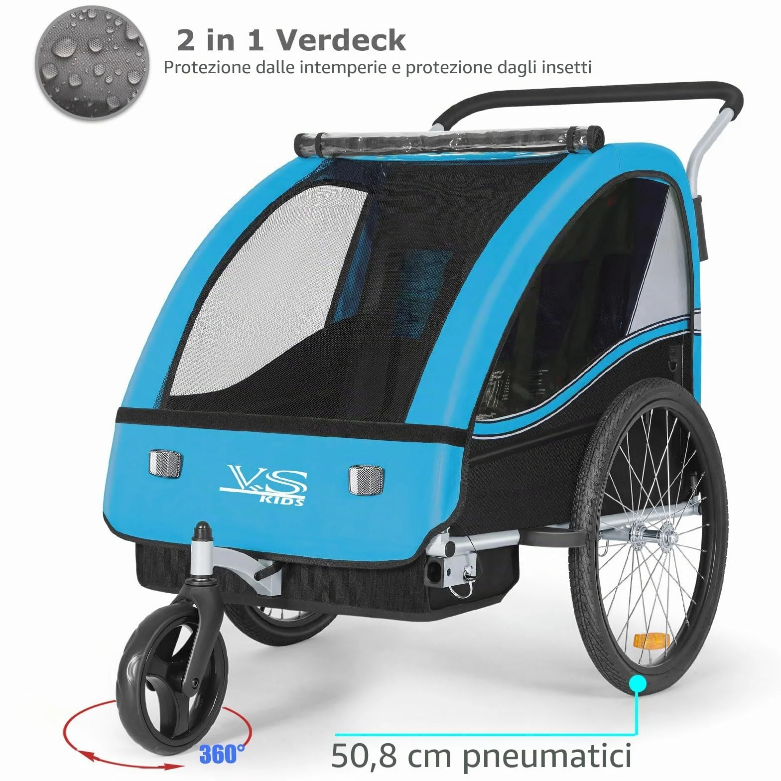 Tiggo VS 50202 Passeggino e rimorchio per bicicletta 2 in 1