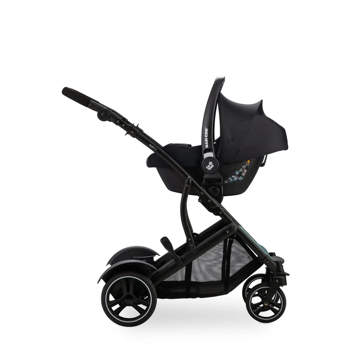 hauck Adattatori Seggiolini Auto Compatibili con Passeggino Gemellare Duett 2 e Duett 4 e Ovetti Selezionati di Maxi Cosi Cybex Joie Kinderkraft (Non Compatibili con Tutti i Modelli) - 1 Coppia, Nero