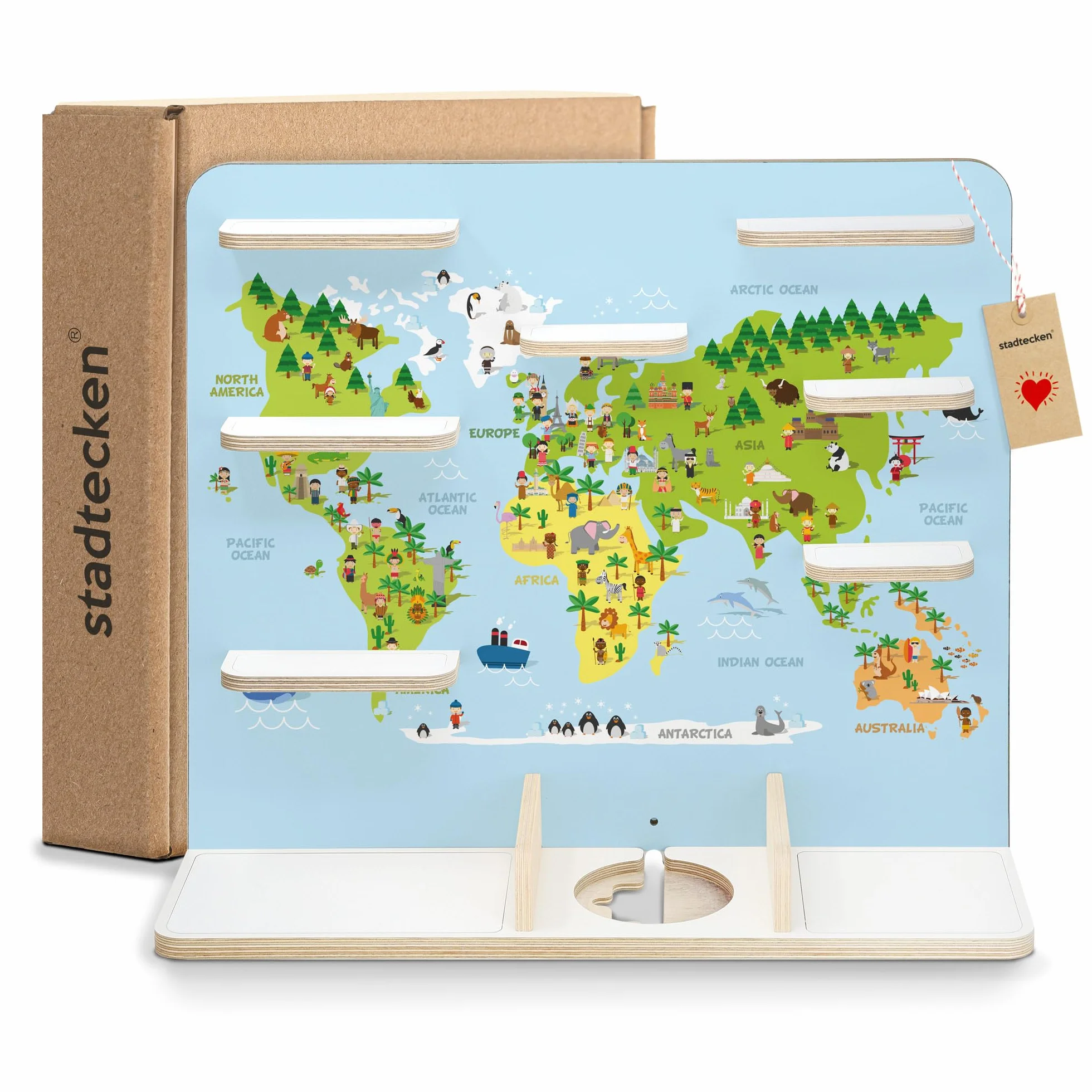 Stadtecken Atlas 2 regal w drewnie na Toniebox i 50 tonies, do wieszania