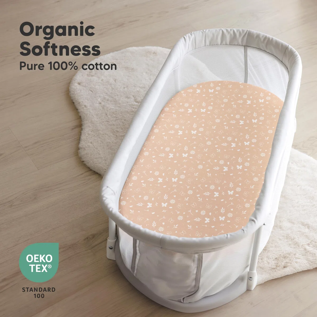 2 confezioni di lenzuola organiche per culla per neonati, per ragazze e ragazzi - 100% lenzuola per materasso per culla in cotone, compatibili con Halo Bassinest Swivel Sleeper, Graco, Baby Delight
