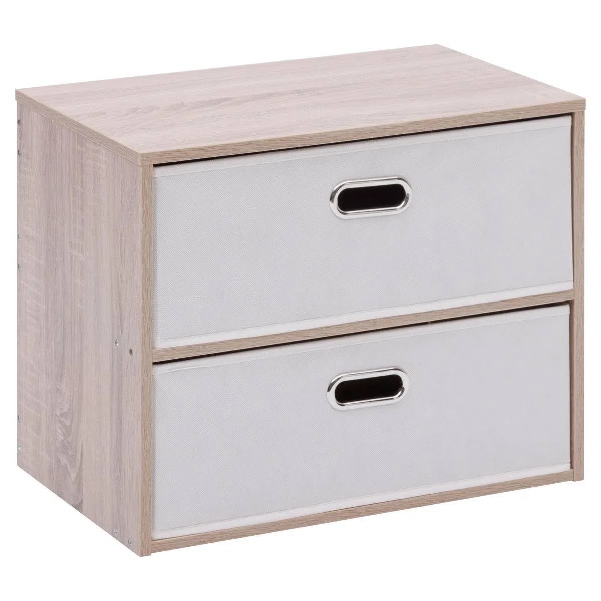 5 five simply smart 5Five - Cassettiera beige in fibra di legno - 2 cassetti - 50x30x40 cm - Mobile contenitore funzionale, ideale per organizzare la camera da letto.