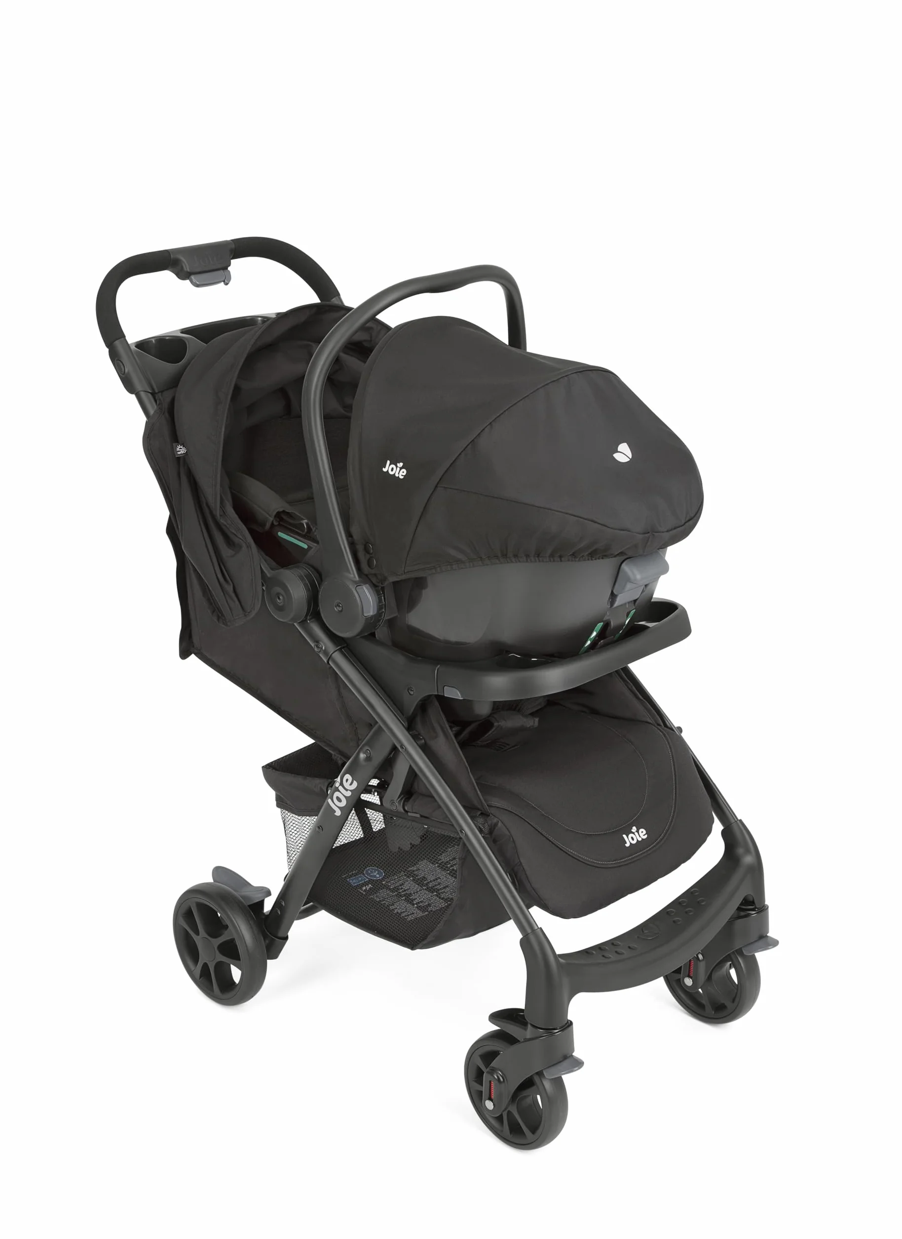 Joie i-Muze lx sistema da viaggio chiusura assistita compatta reclinazione orizzontale fronte mondo seggiolino i-Juva incluso 0-15 kg raven