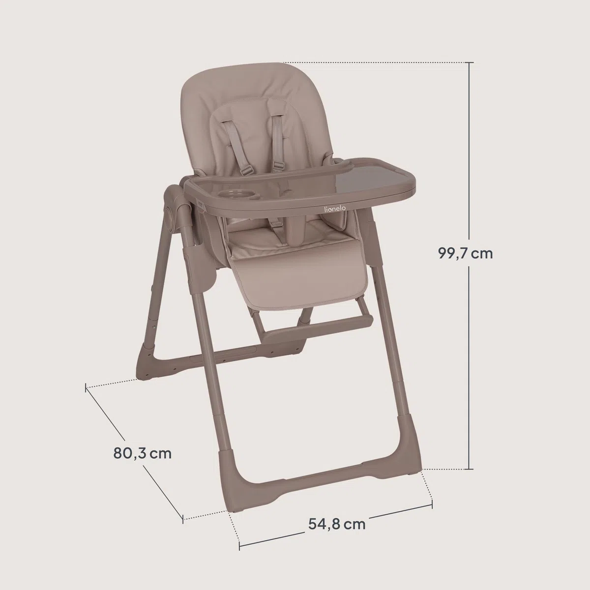 Lionelo Linn Plus Seggiolone Pappa Regolabile 2in1 Fino a 15 kg, Sedia con Funzione Sdraietta Dalla Nascita, Pieghevole, Ruote, Regolazione con una Mano, 6 Altezze, 3 Posizioni, Vassoio Lavastoviglie