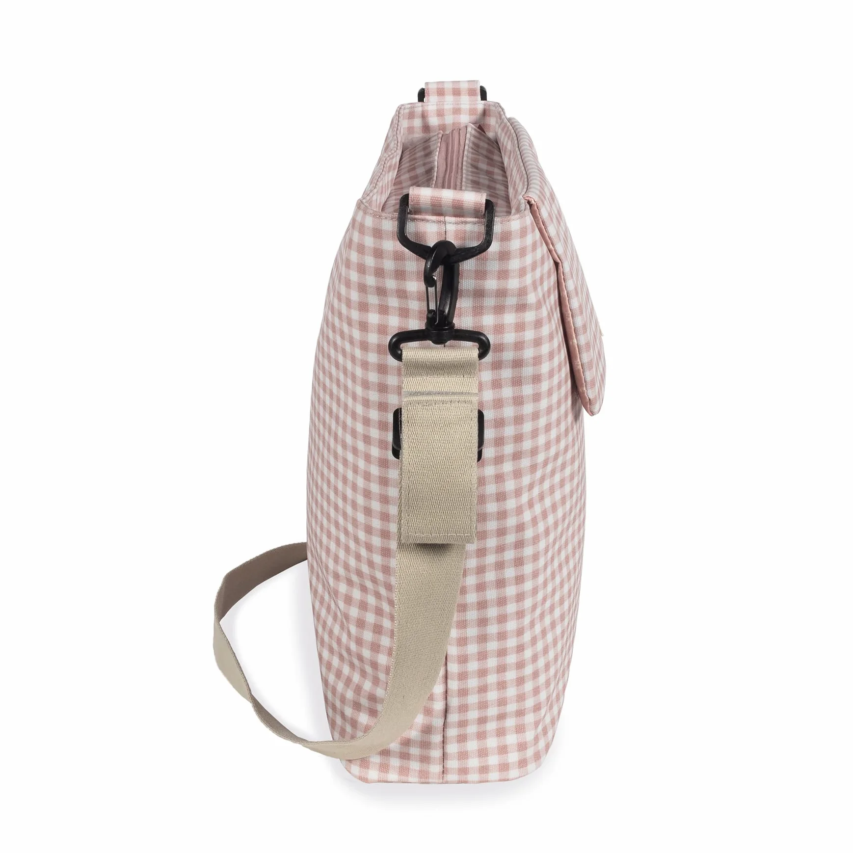 Borsa fasciatoio Walking Mum I Love Vichy rosa 42 x 36 x 13 cm