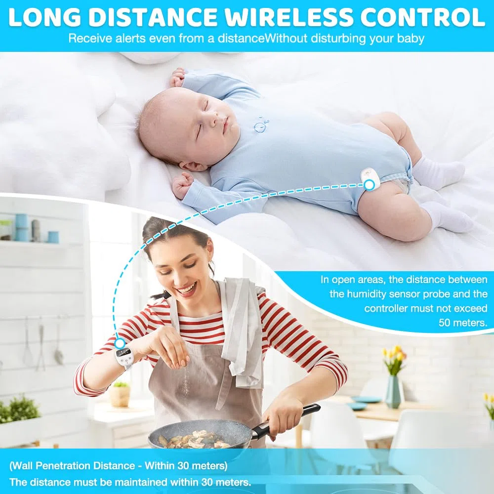 Allarme Wireless per la Pipì, Allarme Pee Ricaricabile, AllarmeWireless per Bambini con Telecomando, 3 Modalità Promemoria, 2 Suonerie, Ricarica USB, Timer, per Bambini, Anziani e Adulti