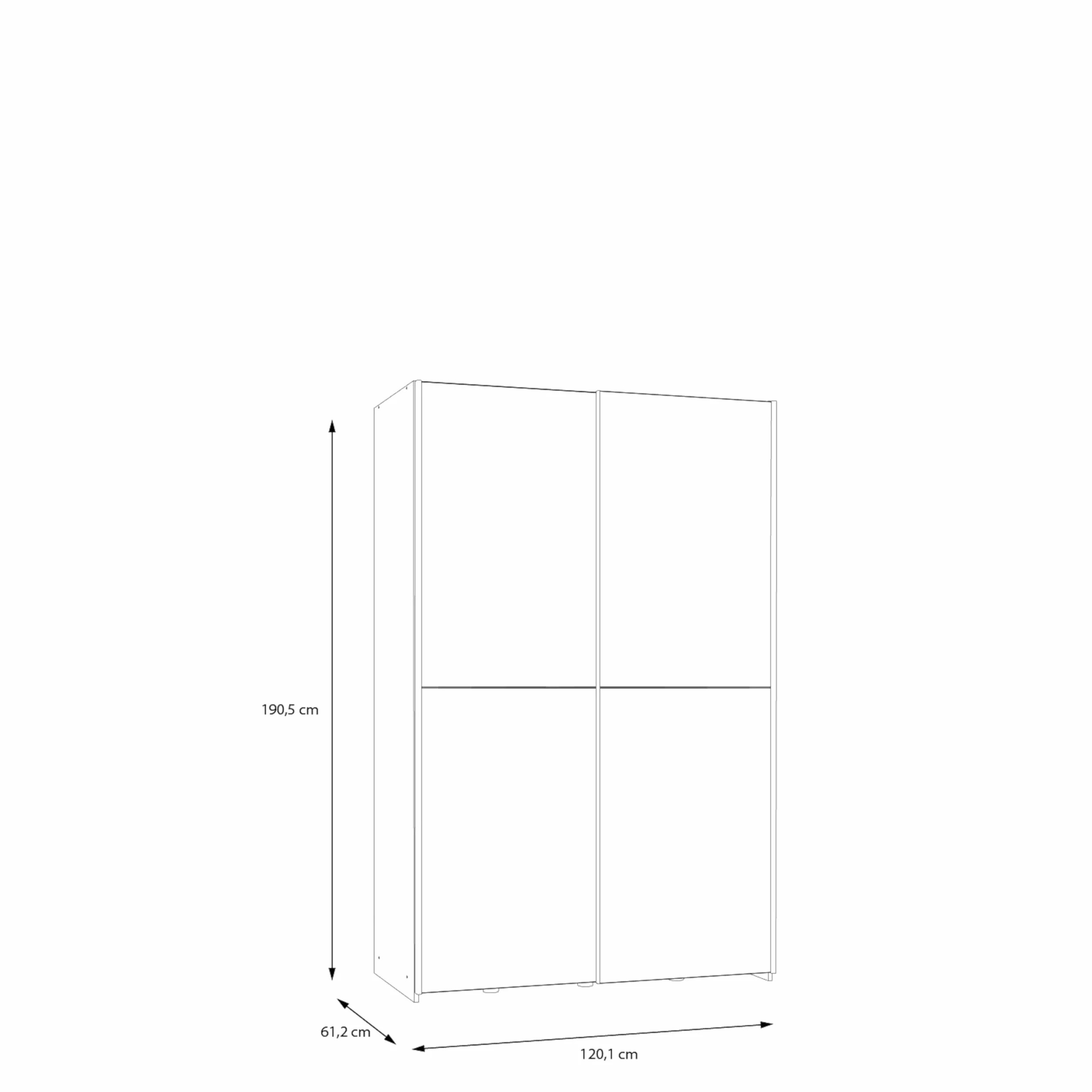 Armadio con ante scorrevoli in legno truciolare 120x191x61 cm AVANTI TRENDSTORE