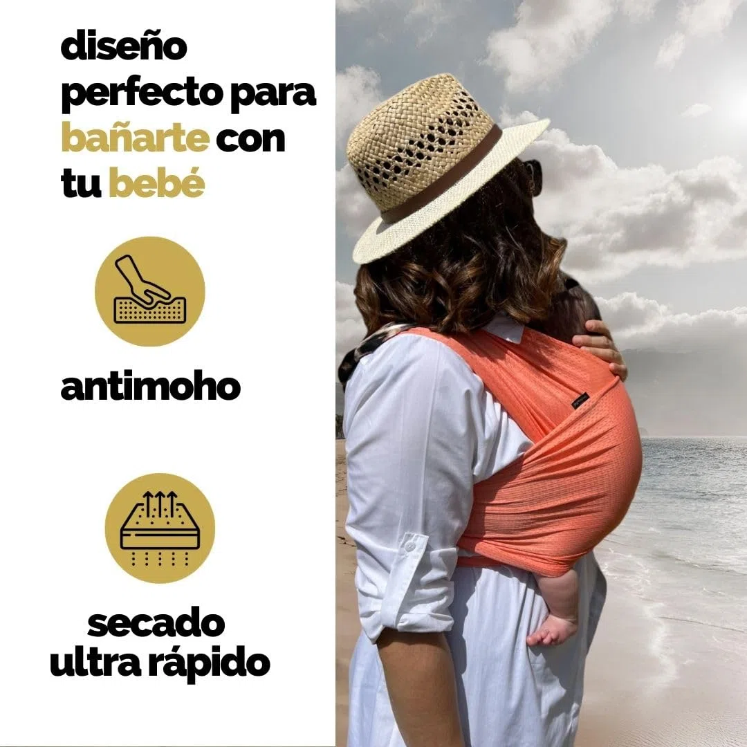 Amarsupiel | Fascia portabebe acquatico | Ergonomico e sicuro | Tessuto OEKOTEX traspirante | Ideale spiaggia e piscina | marsupio estivo fino a 20 kg
