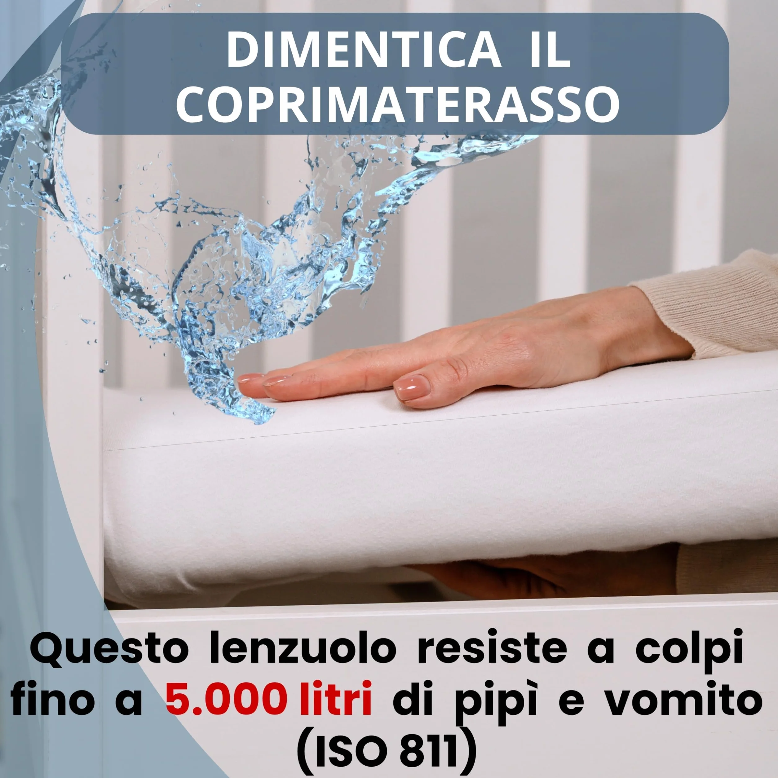 Bisoo Lenzuola Compatibili 50x83 / 50x80 - Lenzuola per Culla Impermeabili - Lenzuolo Coprimaterasso Impermeabile Angoli 100% Jersey OEKO-TEX - Set Lenzuolini 1 Bianchi e 1 Grigi