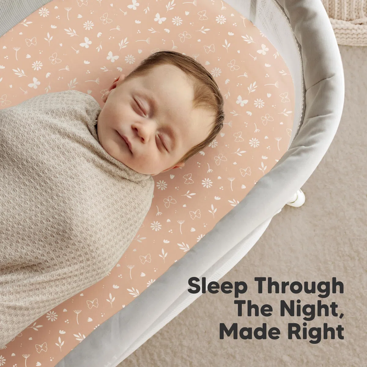 2 confezioni di lenzuola organiche per culla per neonati, per ragazze e ragazzi - 100% lenzuola per materasso per culla in cotone, compatibili con Halo Bassinest Swivel Sleeper, Graco, Baby Delight