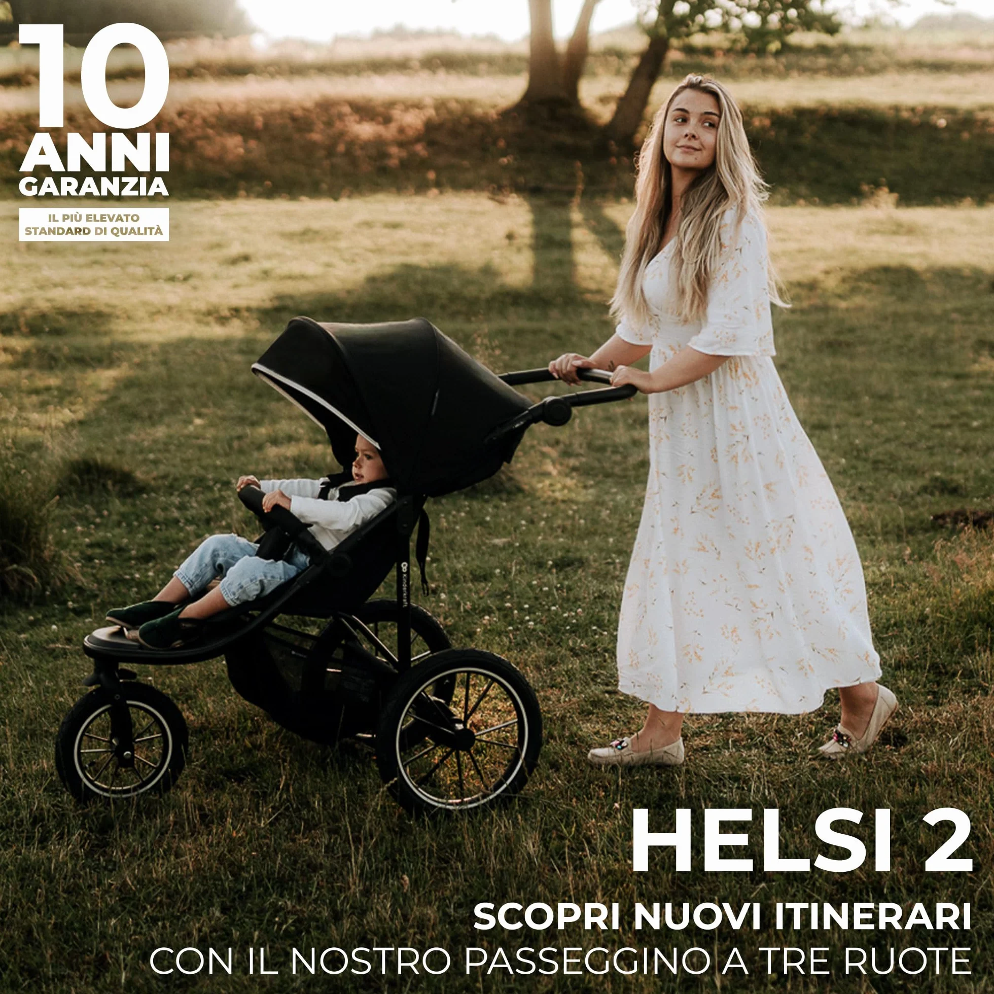 Kinderkraft HELSI 2 Passeggino leggero 3 ruote, 27 kg, szare