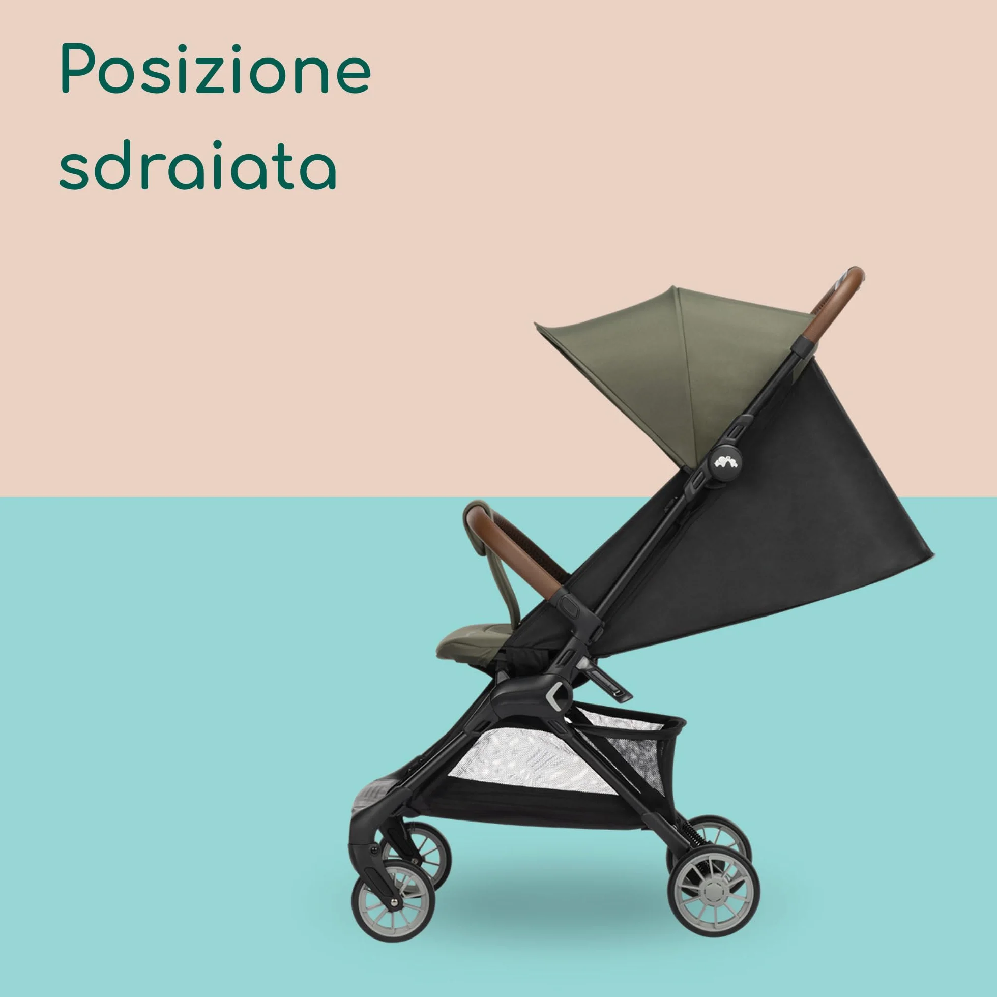 Bebeconfort Zephir Passeggino Pieghevole da Viaggio 0-4 Anni 22 kg Leggero 5,6 kg Chiusura Compatta Mineral Green