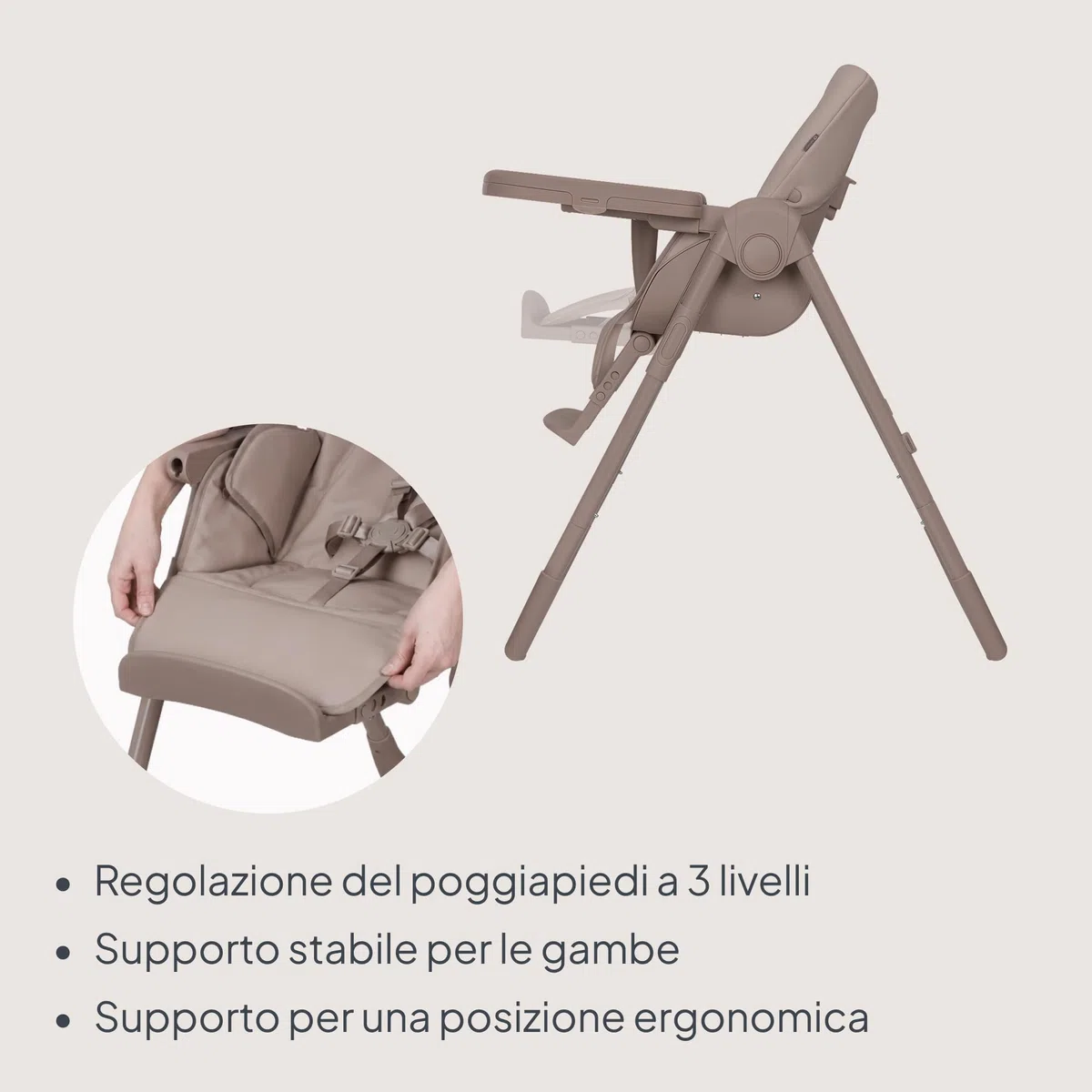Lionelo Linn Plus Seggiolone Pappa Regolabile 2in1 Fino a 15 kg, Sedia con Funzione Sdraietta Dalla Nascita, Pieghevole, Ruote, Regolazione con una Mano, 6 Altezze, 3 Posizioni, Vassoio Lavastoviglie