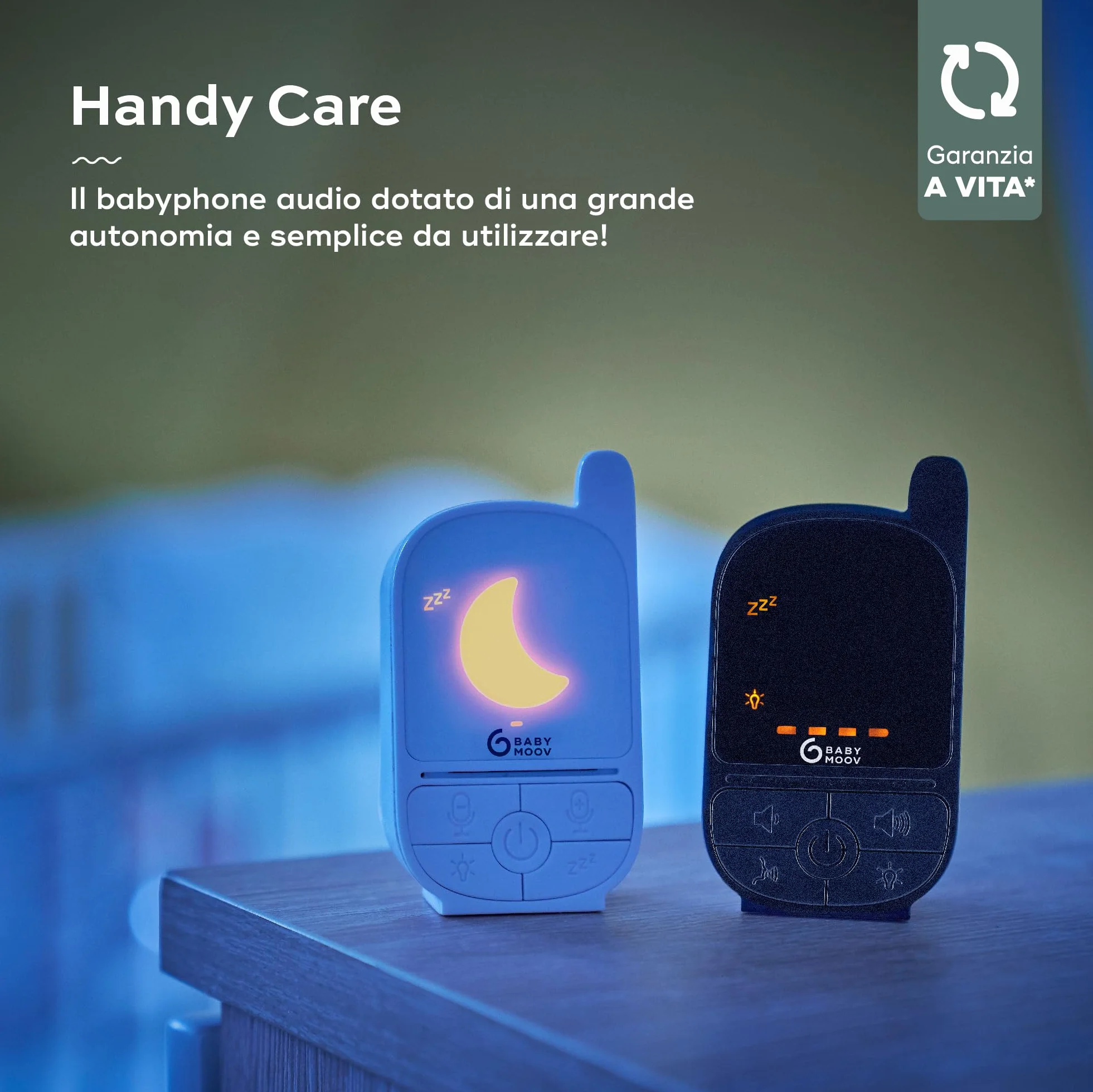 Babymoov Handy Care Babyphone Audio Sleep VOX 500 m Luce notturna